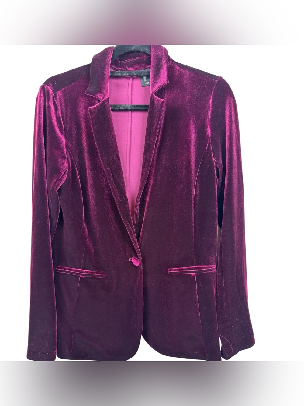 Tahari Velvet Blazer M Purple Plum sz L